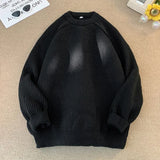 Riolio Brand Sweaters Trend Mans Autumn Winter Solid Color Splicing Loose O Neck Oversize Pullover New Man Motion Clothes