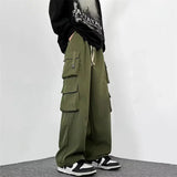 Riolio New Outdoor Multi-pocket Cargo Pants For Men Autumn Casual Drawstring Baggy Wide-leg Trousers Hip Hop Fashion Pantalones Hombre
