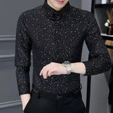Riolio  Spring and Autumn Jacket Trendy Men Long Sleeve Shirt Sequin Slim Slim Slim Sleeve Cardigan