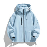 Riolio Casual Solid Color Men's Jacket Hooded Couple Outfit Unisex Outdoor Sports Hiking Jacket High Quality Men's Hiking Casual Top