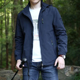 Riolio Men Military Hooded Water Proof Wind Breaker Casual Coat Male Autumn Men's Windbreaker Jackets Waterproof Windshield Jacket
