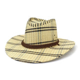Riolio  Cotton Panama Cowboy Hat Women Men Summer Sun Hat Jazz Caps Beach Cap Outdoor Wide Brim Western Hats for Men Women