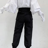 Riolio  Summer Black Personality Design Three-dimensional Pocket Overalls Men All-match Casual Trousers Mens Clothing Pants Hombre Y2K