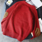 Riolio  Men's Harajuku Pullover Sweater Patch Designs Knitted Sweatshirt Hip Hop Round Neck Pure Colour Causal Pullovers Men's Clothing