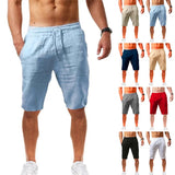 Riolio  Oversized Casual Soild Shorts Men Summer Cotton Linen Shorts Man Breathable Sport Beach Shorts Gym Basketball Shorts Men Clothes