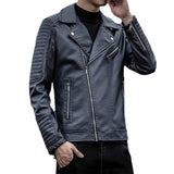 Riolio Leather Jacket Autumn New Flip Collar Slim Fit Casual Style Jackets Men's Motorcycle Outerwear Youth Fashion PU Leather Coat