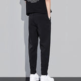 Riolio  Men's Clothing Pockets Spring Summer Solid Color Button Straight High Waist Loose Capable Handsome Temperament Casual Pants