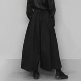 Riolio  Dark Gothic Style Loose 7-point Hakama Pants 2024 New Trendy Wide Leg Pants Genderless Large Size Design Samurai Pants Unisex