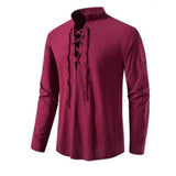 Riolio  Spring Summer Men's Linen Shirts Casual Men Long Sleeve Button Loose Henley Shirts Fashion Man Beach Breathable Shirts Clothing