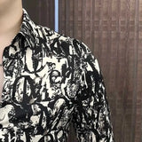 Riolio  Trendy Casual Print Long Sleeve Shirt Stylish MenS Shirt