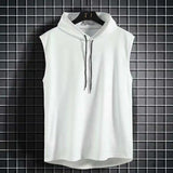 Riolio 2024 Brand New Men's Tank Tops Vest Sleeveless Tees For Male Hooded Man Vests Tops Hip Hop Men Tank Top T shirt