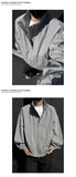 Riolio  Jacket Mens Casual Jacket Solid Stand Collar Loose Fit Zipper Autumn Coat Ribbed Cuffs Relaxed Outerwear