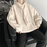 Riolio  High Quality Corduroy Men's Vertical Stripe Sweatshirts Thickened Long Sleeve Kangaroo Pocket Hoodie Hooded Pullover