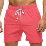 Riolio Men's Swim Trunks Beach Shorts Drawstring with Mesh Lining Elastic Waist Plain Breathable Soft Casual Daily Streetwear