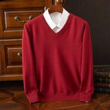 Riolio  Super Cashmere Sweater Men Thick Pullover Autumn Winter Warm Classic V-neck Clothes Male Jumper Jersey Hombre Pull Homme 4XL