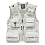 Riolio Outdoor Casual Fishing Vest Photography Spring and Autumn Men's Vest Multi-Pocket Tooling Quick-Drying Vest Cotton Workwear