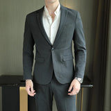 Riolio  Elegant Two-Piece Men's Business Suit Wedding Groom's Formal Wear Gentleman's Clothing Spring Autumn Winter Office Suitable