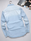 Riolio  Pure cotton washed blue denim shirt for men - loose fit, trendy, cardigan style, fashionable and casual top