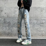 Riolio  Men Summer Big Ripped Tassel Fashion Jeans Male Breathable Streetwear Baggy Hip Hop Distressed Denim Pants Y2k Goth Trouser