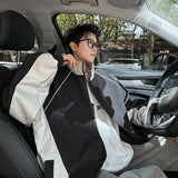 Riolio Fashion Spring New Jackets Men Stand Collar Casual Patchwork Color Jacket Men Outwear Clothing Men's Loose Pilot Jacket