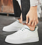 Riolio  New plus size men's casual sports shoes versatile Korean version thick soled height increase white shoes student board shoes