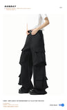 Riolio  Men Loose Fit Cargo Pants Workwear Trousers Multi Pocket Outdoor Casual Joggers Streetwear Hip Hop Drop Crotch Trousers for Men