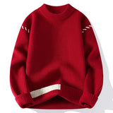 Riolio  Autumn Winter Mens O-Neck Sweater Casual Men Warm Cashmere Knitted Pullover Classic Men Loose Fit Themal Knitwear Work Sweaters