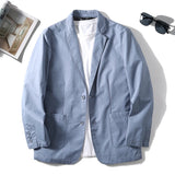 Riolio Suit Jacket Men Clothing Single Breasted Pocket Casual Blazer Spring Summer Fashion Thin Solid Long Sleeve Sunscreen Tops