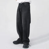 Riolio swag outfits men Men Classic Straight Leg Casual Jeans Male Brand Wide Leg Black Denim Pants Simple Vintage Outside High Street Denim Trousers