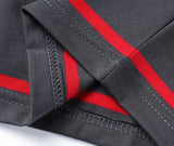 Riolio  Men's Spring Autumn New Striped Long Sleeve Pockets Button Tees Turn-down Collar Pullover Polo Shirt Business Casual Loose Tops