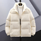 Riolio Simple Parks High-end Cotton Jacket Men Women Autumn and Winter Casual Loose Down Jacket Youth Stand Up Collar Couple Jacket