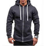 Riolio New Men's Casual Hoodie Zipper Hoodie Coat Fashion Trend Solid Color Cardigan Fitness Hoodie Comfortable