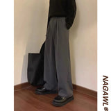 Riolio Retro Japanese Sle y Straight Leg Pants Men's Women's Caramel Brown Draped Casual Loose Summer Long Trousers Trendy B...