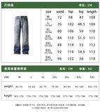 Riolio  Mens Straight Leg Jeans Business Casual Vintage Blue Denim Pants for Middle Aged Man Classic Fit man trousers