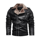 Riolio Autumn and Winter Artificial Leather Fur Integrated Men's Jacket Fashion Casual Lapel Lamb Fleece Motorcycle Thickened Zipper To