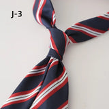 Riolio  New Arrival 8CM Navy Striped Neck Ties For Men Adult Luxury Vintage White Floral Block Neckties Wedding Casual Shirt Cravat