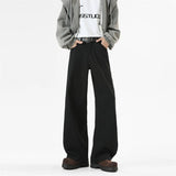 Riolio  Pink Straight Leg Denim Pants Unisex Gender Neutral Jeans Urban Street Style Fashion Trendy Casual Wear Comfortable 2025 New