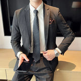 Riolio  S-7XL Blazer Vest Pants High-end Brand Plaid Retro Business Suit Groom Wedding Party Slim Suit Fashion British Style Performance