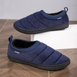 Riolio  Unisex Home Men Cotton Slippers Winter Casual Indoor Outdoor Non Slip Shoes Warm Velvet Sneakers Men Women Snow Slippers
