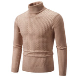 Riolio New Men's Turtleneck Sweater Casual Men's Knitted Sweater Warm Fitness Men Pullovers Tops