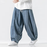 Riolio Men Casual Pants Japanese Styles Jeans Fashion Loose Mens Hip Hop Lantern Pants Streetwear Male Oversize Denim Wide Leg Trousers