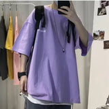 Riolio American Stylet Men's Short Sleeve T-shirt Insensitive Printing Design Sensibility Niche Oversize Half Sleeve Summer Top