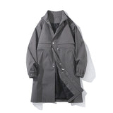 Riolio  Streetwear Men Trenchcoat Handsome Fashion Trench Male Loose Stand Collar Windbreaker Overcoat Korean Autumn New Male Coat