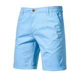 Riolio  New Summer 100% Cotton Solid Shorts Men High Quality Casual Business Social Elastic Waist Men Shorts 10 Colors Beach Shorts