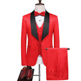 Riolio  Large Size Men's Three-Piece Suit Casual Business Hostwear Tailored Fit Cotton Blend Fabric for Wedding And Banquet