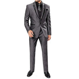 Riolio  Casual Business Men Suits for Wedding 3 Pieces Suits Man Groom Tuxedos Slim Fit Peak Lapel Terno Masculino Costume Homme