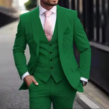 Riolio  Pink Luxury Men Suits Terno Slim fit 3 Piece Jacket Pant With Vest Groom Wedding Tuxedo Costume Homme Formal Occasion Terno