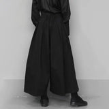 Riolio  Dark Gothic Style Loose 7-point Hakama Pants 2024 New Trendy Wide Leg Pants Genderless Large Size Design Samurai Pants Unisex