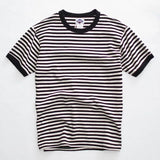 Riolio  Summer Men's New Pullover O-Neck Patchwork Stripe Comfortable Loose Fashion Casual Short Sleeve T-Shirts Tops