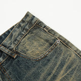 Riolio Jeans Men Streetwear Y2k Vintage Blue Distressed Casual Fashion Street Trousers Straight-leg Autumn Winter Flared Denim Pants